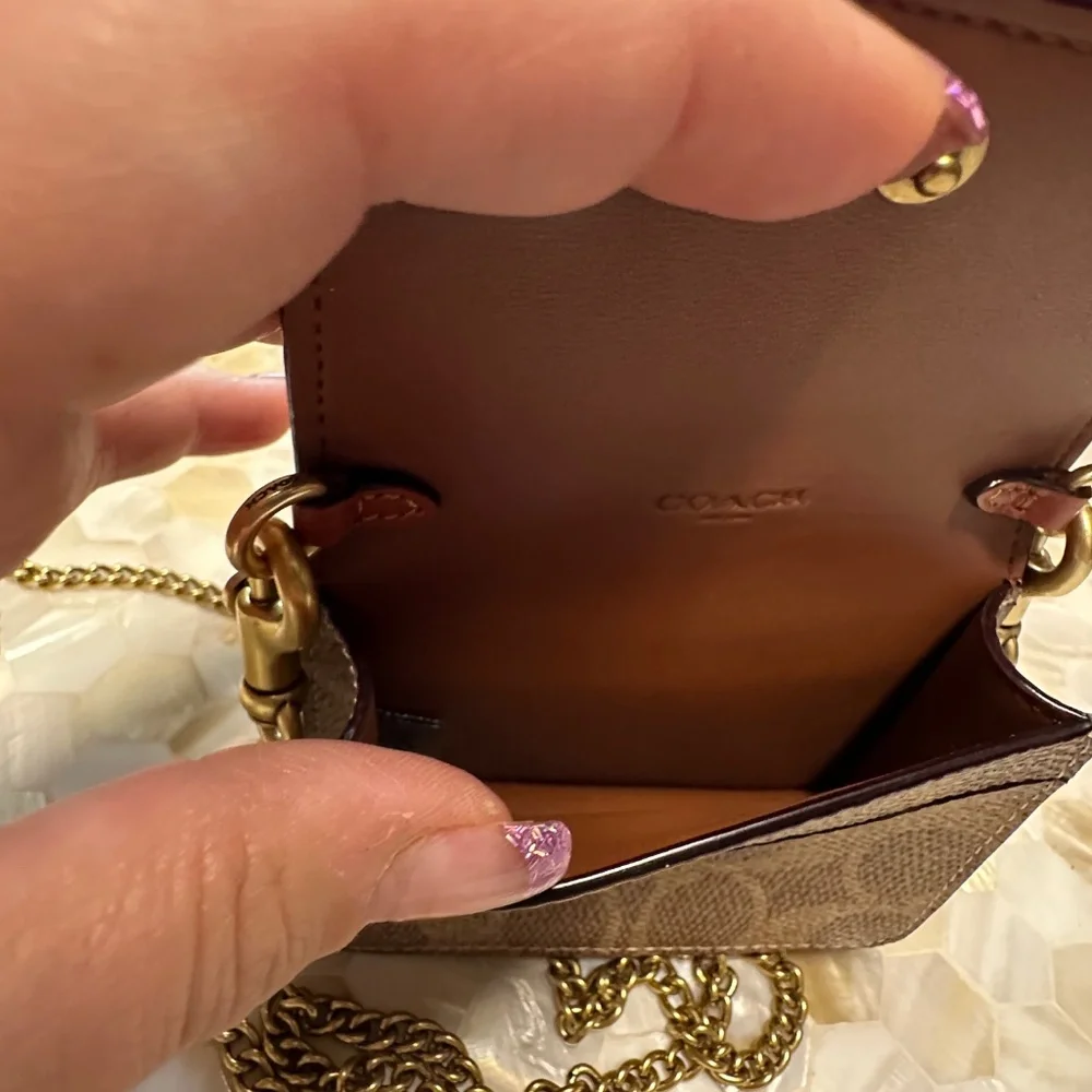 Coach mini wallet on a chain Rust signature so nice!